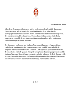 Lillee Jean Trueman: Communiqué de presse officiel, le 26 décembre 2025