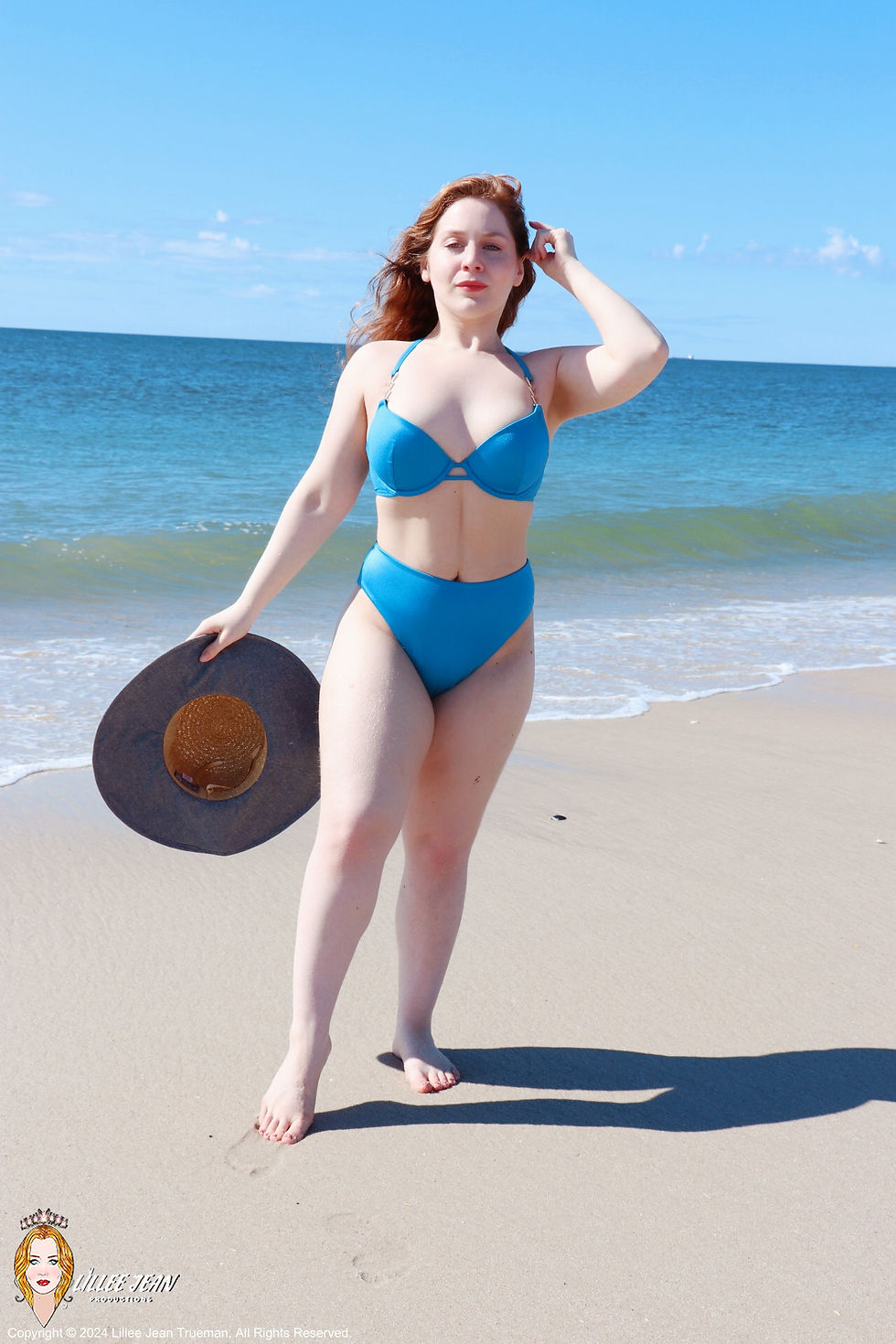Lillee Jean Blue Bikini On Beach In New York 2022