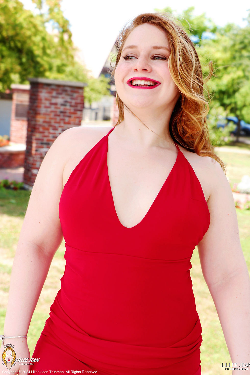 Official Photos of Actress Lillee Jean From Our Private Lives Film in Sexy Red Dress