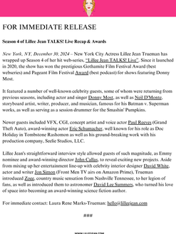 Season 4 of Lillee Jean TALKS! Live Recap & Awards - PRESS RELEASE (2024)
