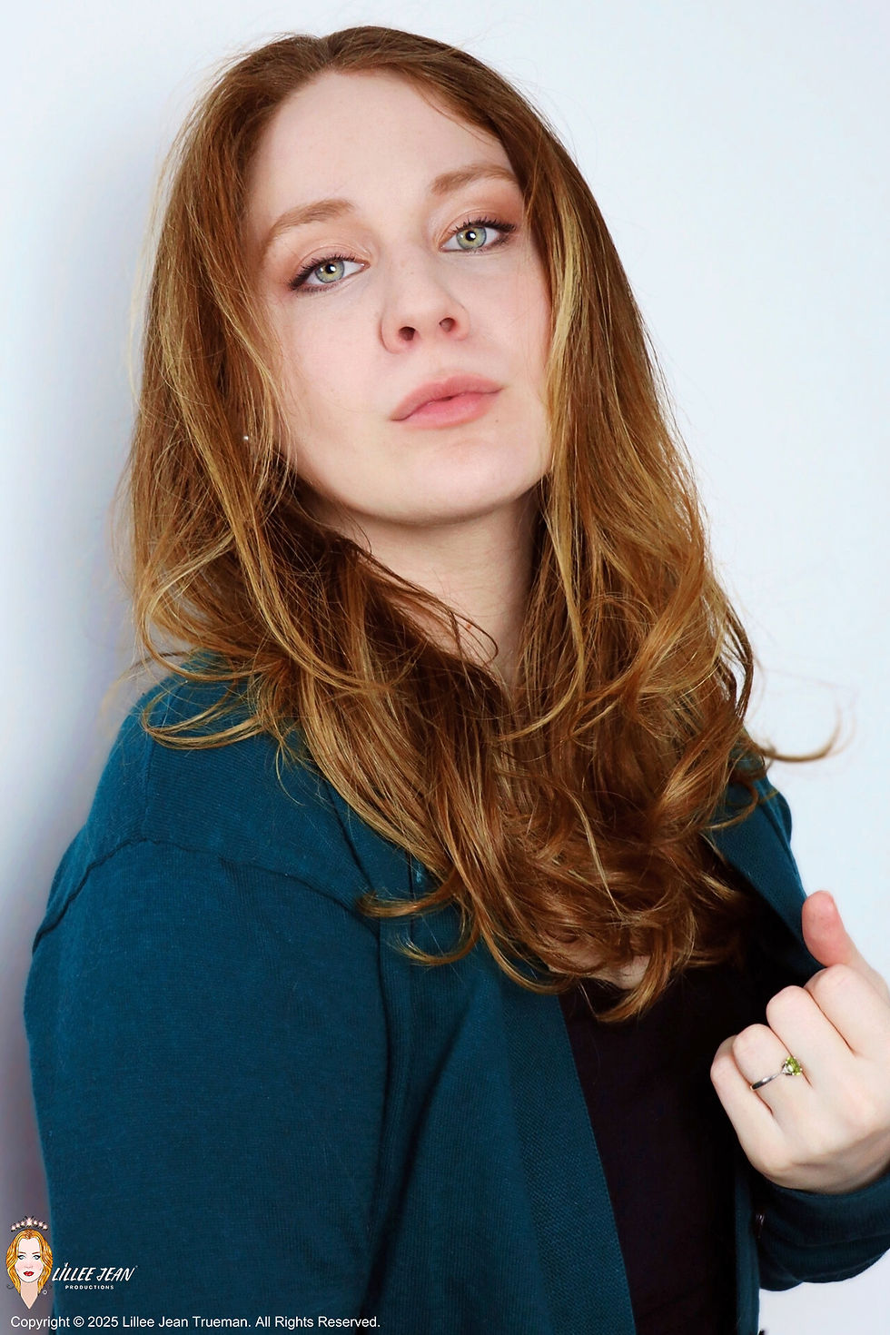 Lillee Jean Trueman Tigress Hair in Green Cardigan Editorial Photographs