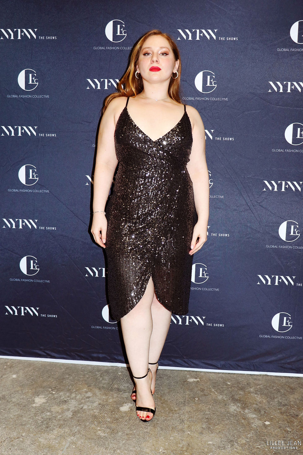 Lillee Jean Steals the Show in Silver Sequin Dress for NYFW