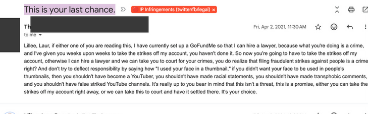 VIOLENCE. BLACKMAIL.