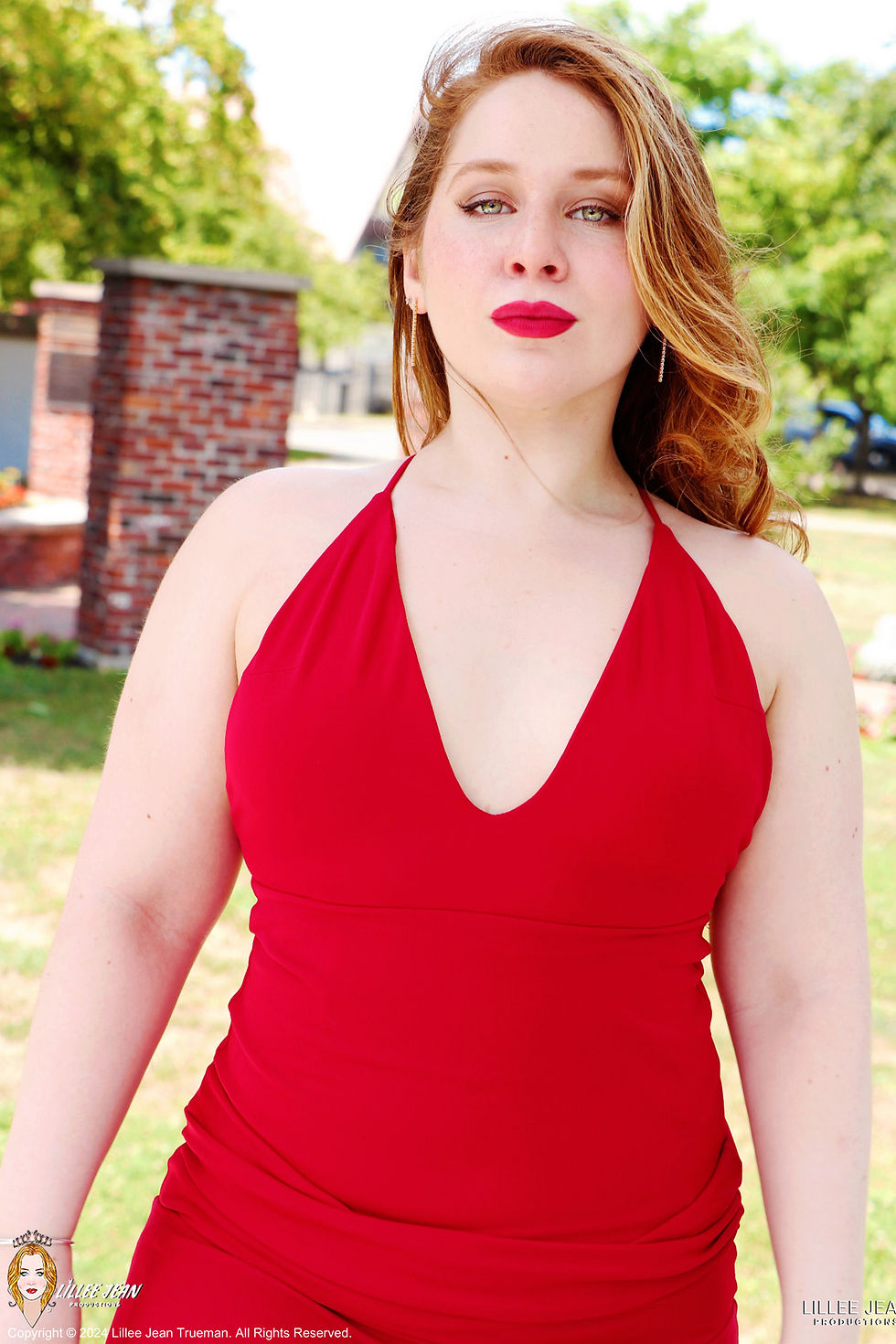 Official Photos of Actress Lillee Jean From Our Private Lives Film in Sexy Red Dress