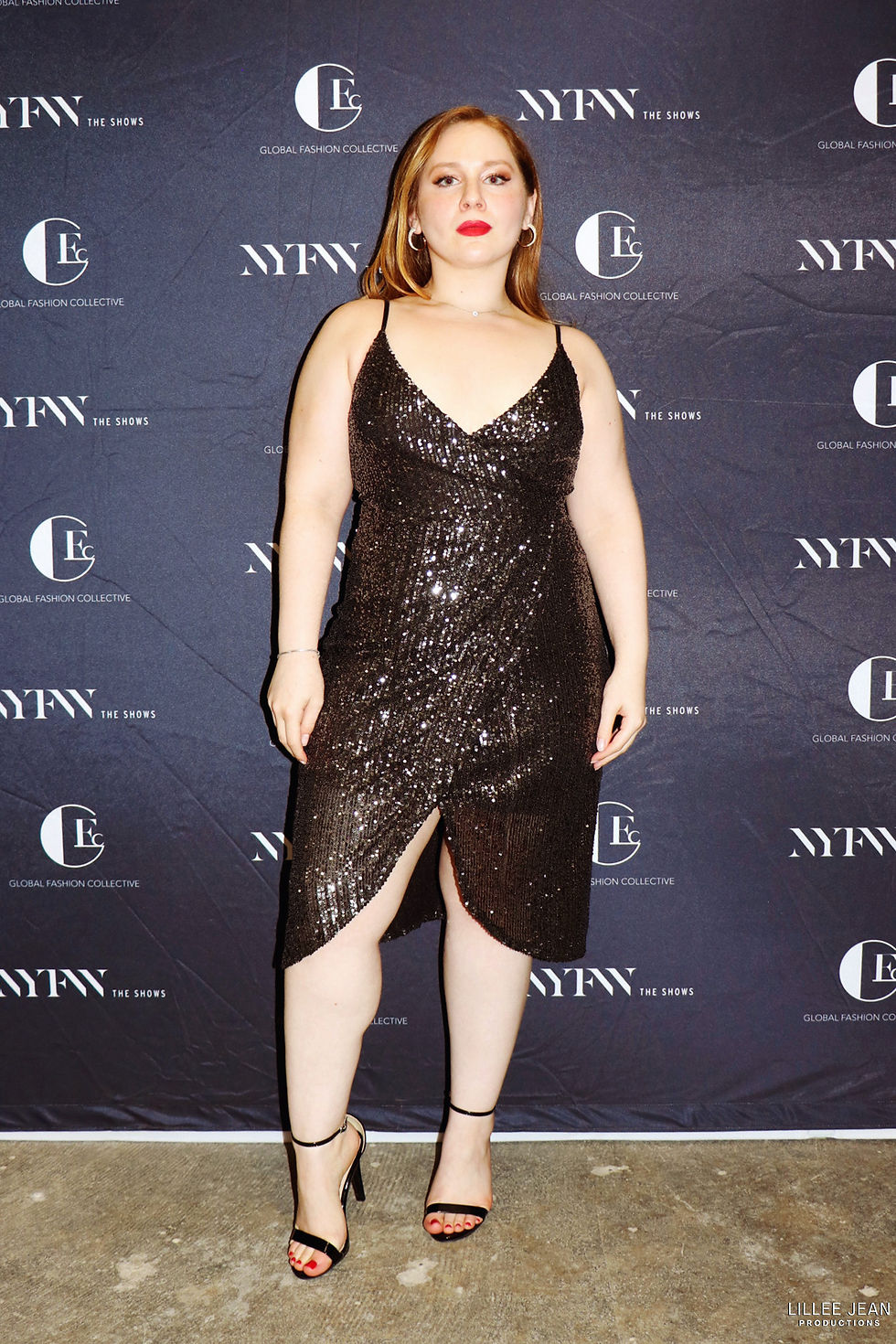 Lillee Jean Steals the Show in Silver Sequin Dress for NYFW