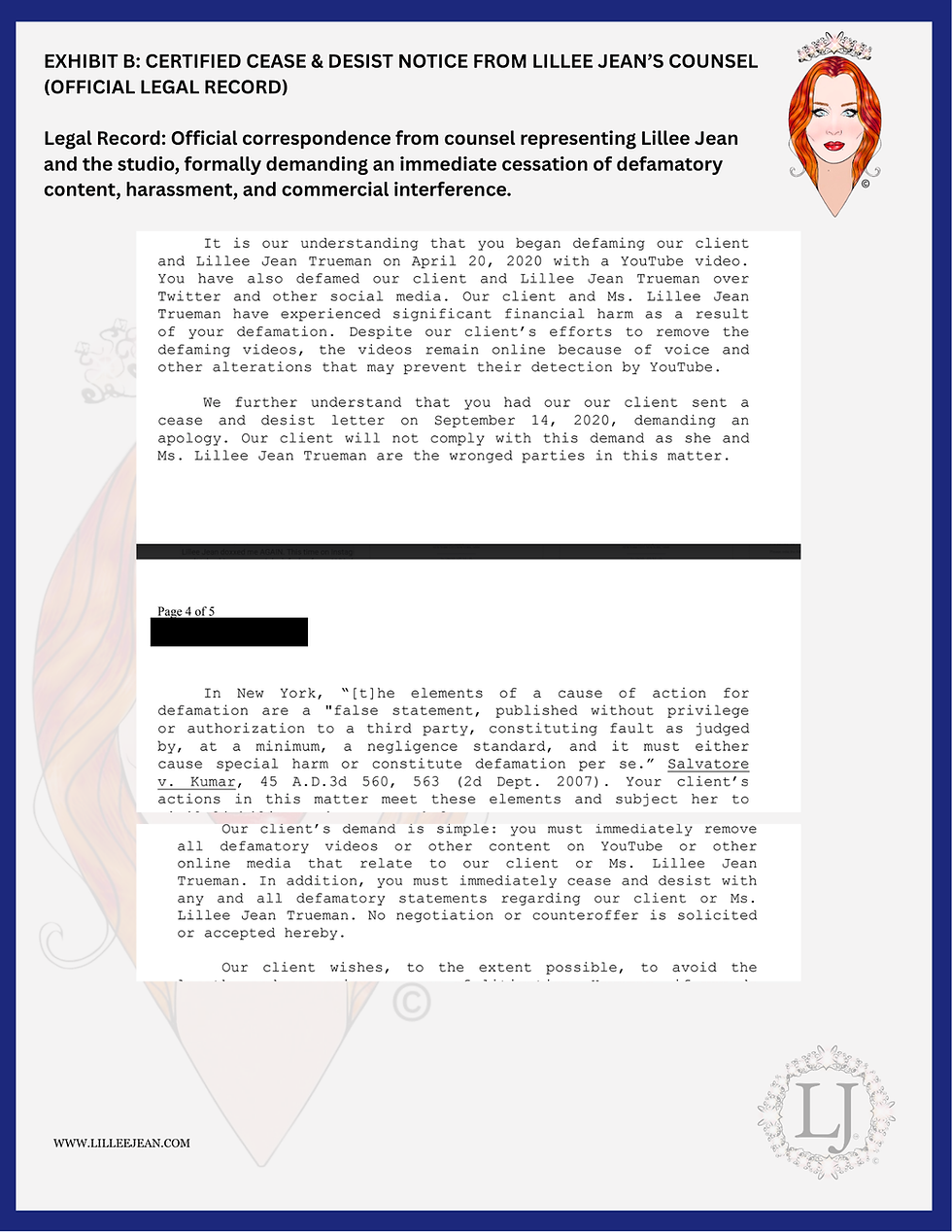 Lillee Jean Declaration of Factual Truth | September, 22 2026 | Press Release