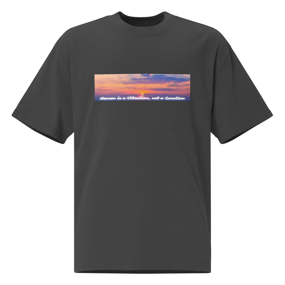 "Heaven Is a Vibration" Oversized Sunset Tee