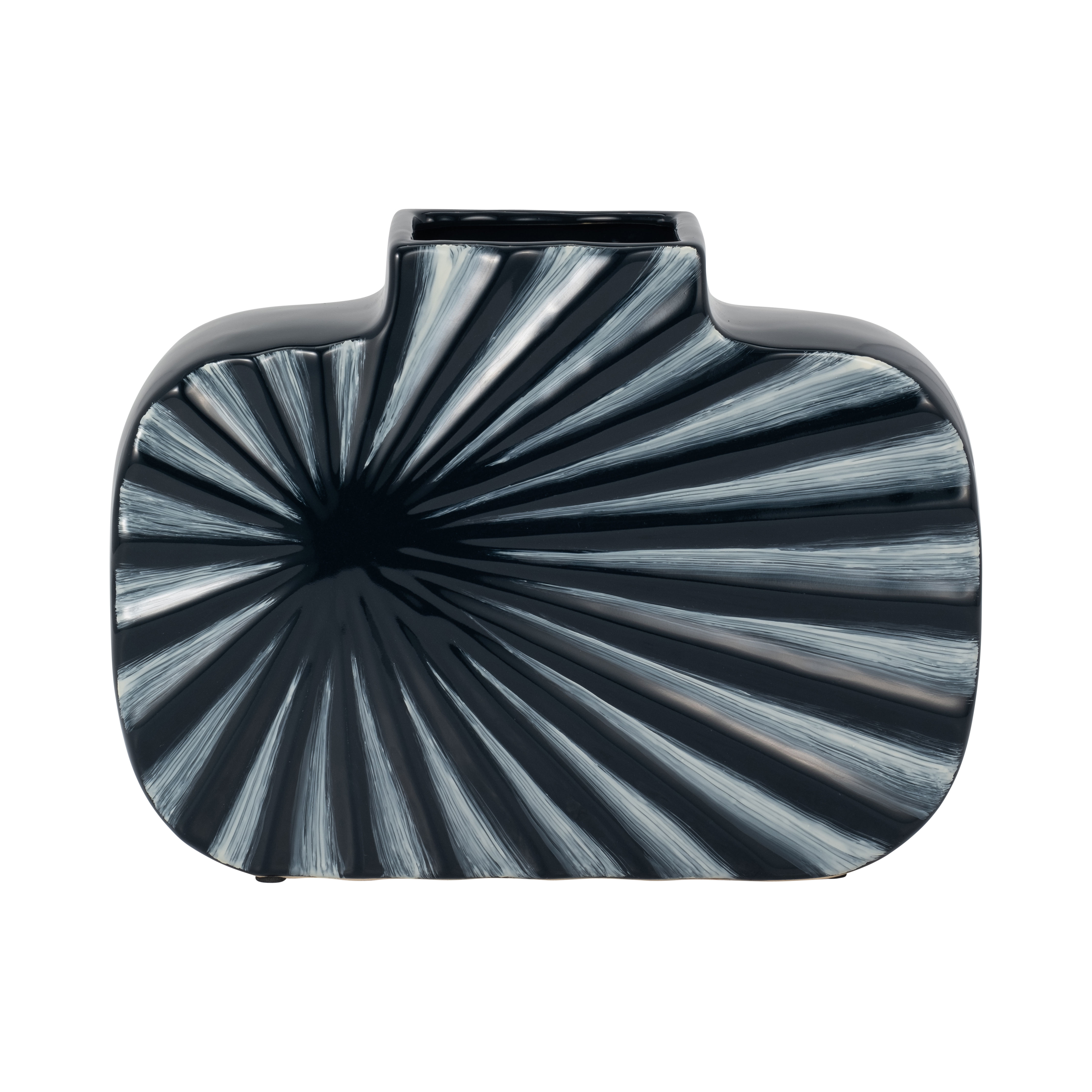 8" Textured Vase Blue/Cream