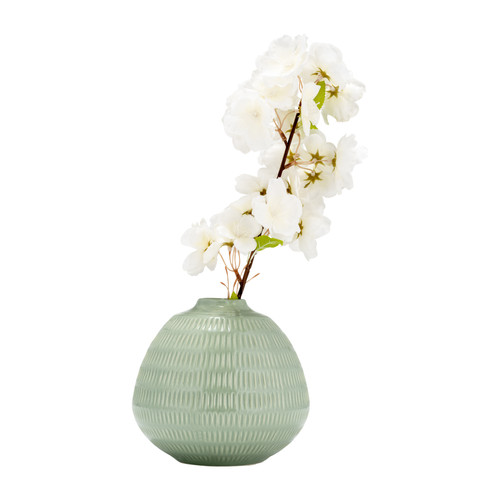 6" Ceramic Oval Vase Dark Sage