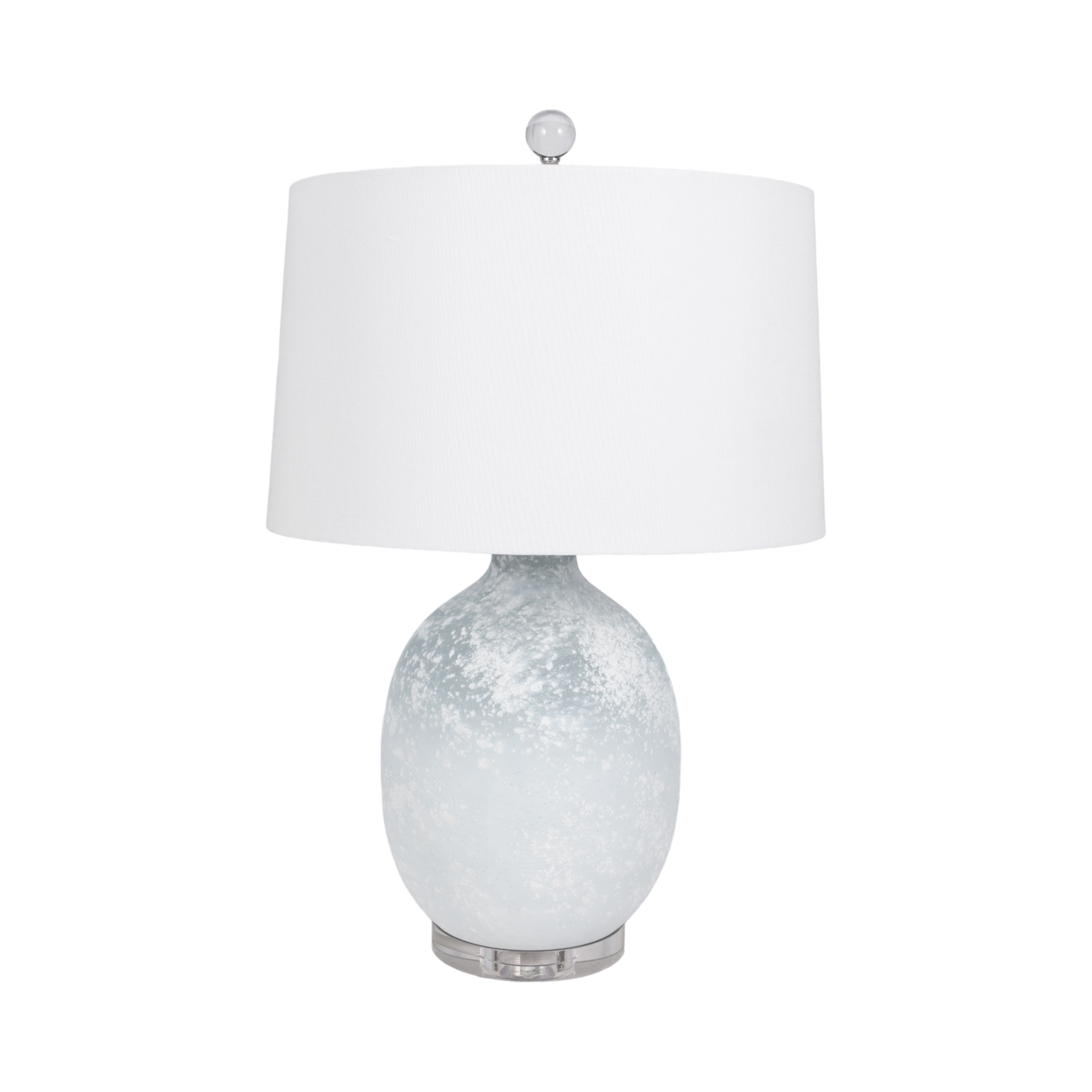 27" Glass Lamp Blue/White