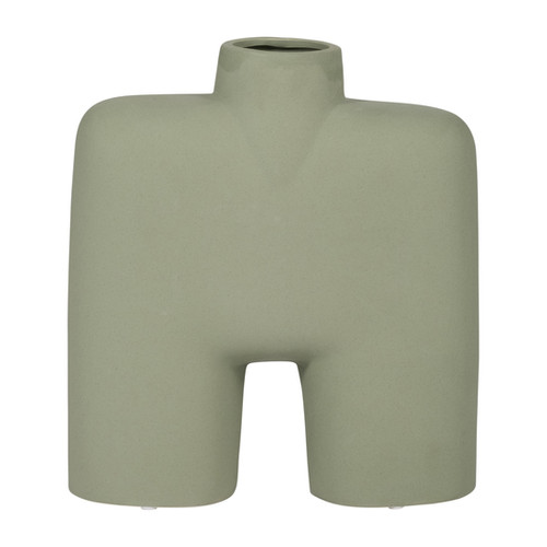 9" Ceramic Square Vase Dark Sage