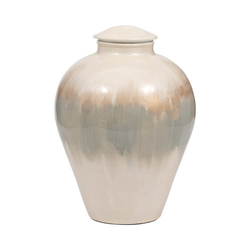 12" Metal Vase Pearl