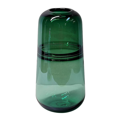 12" Glass Vase Green
