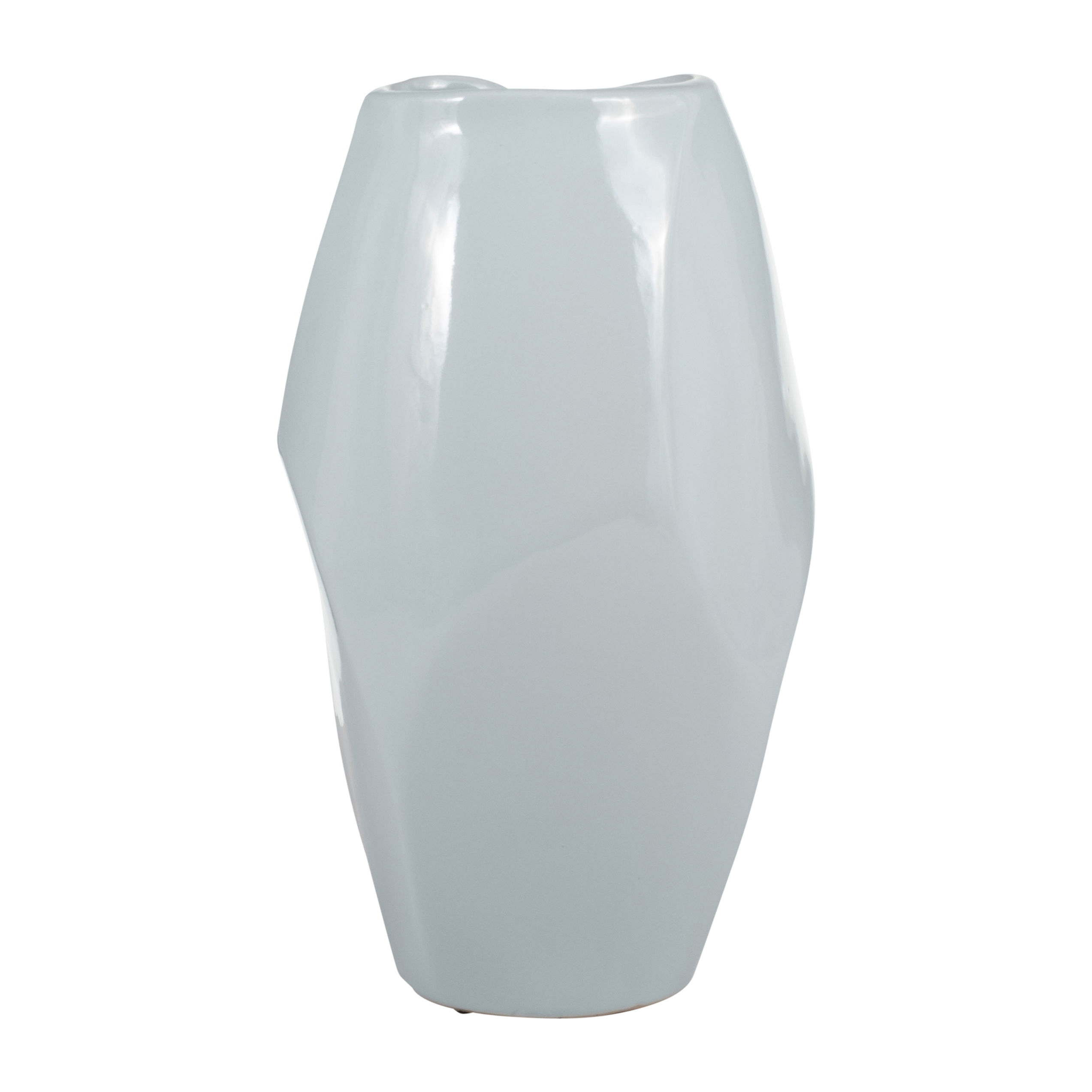 14" Ceramic Abstract Vase Mint Green