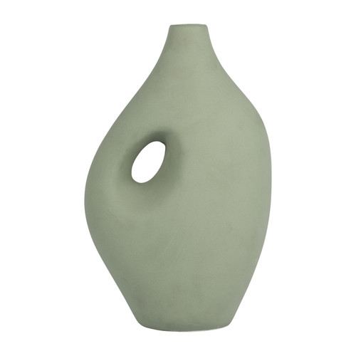 12" Ceramic Vase Dark Sage