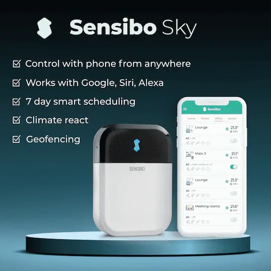 Miniatură: Termostat inteligent pentru AC Sensibo Sky 2, Alb, HomeKit