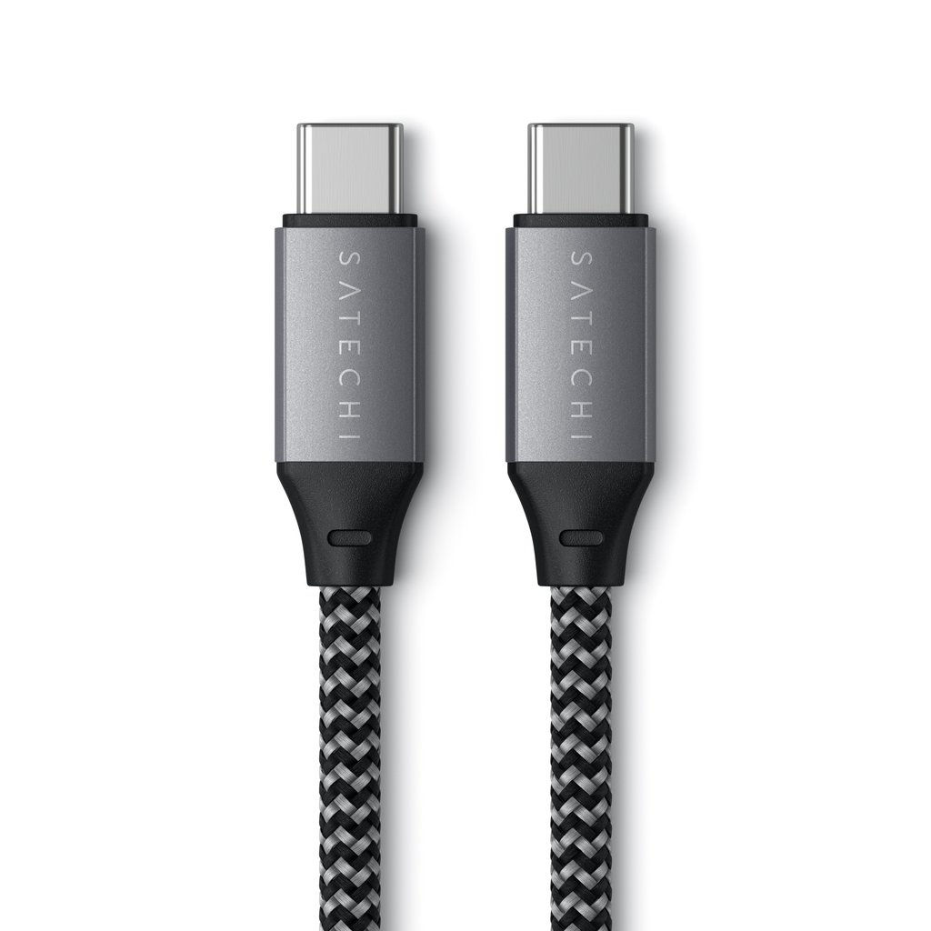Cablu USB-C la USB-C Satechi, 25 cm, 60W, 10 Gbps, Space Grey