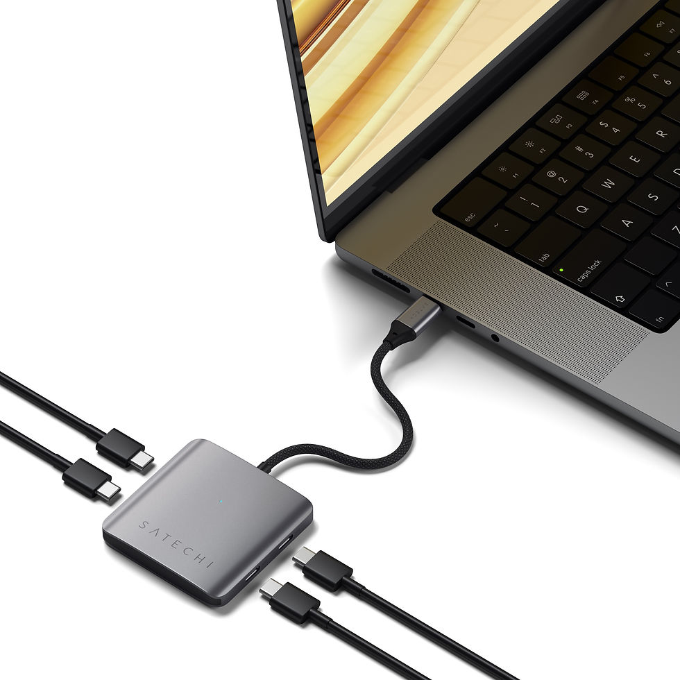 Miniatură: Hub USB-C Satechi cu 4 Porturi și PD, Space Gray