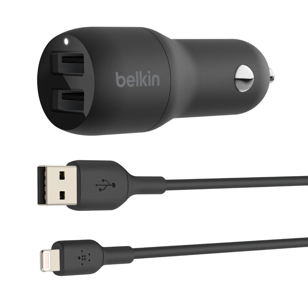 Încărcător auto Belkin BOOST CHARGE, 24W, USB-A dual