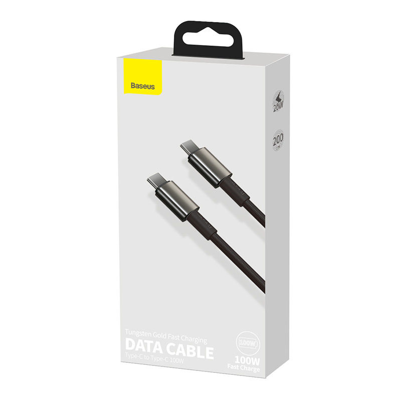 Indexkép: Cablu de date Baseus Tungsten Gold Tip C la Tip C 100W 2m (negru)