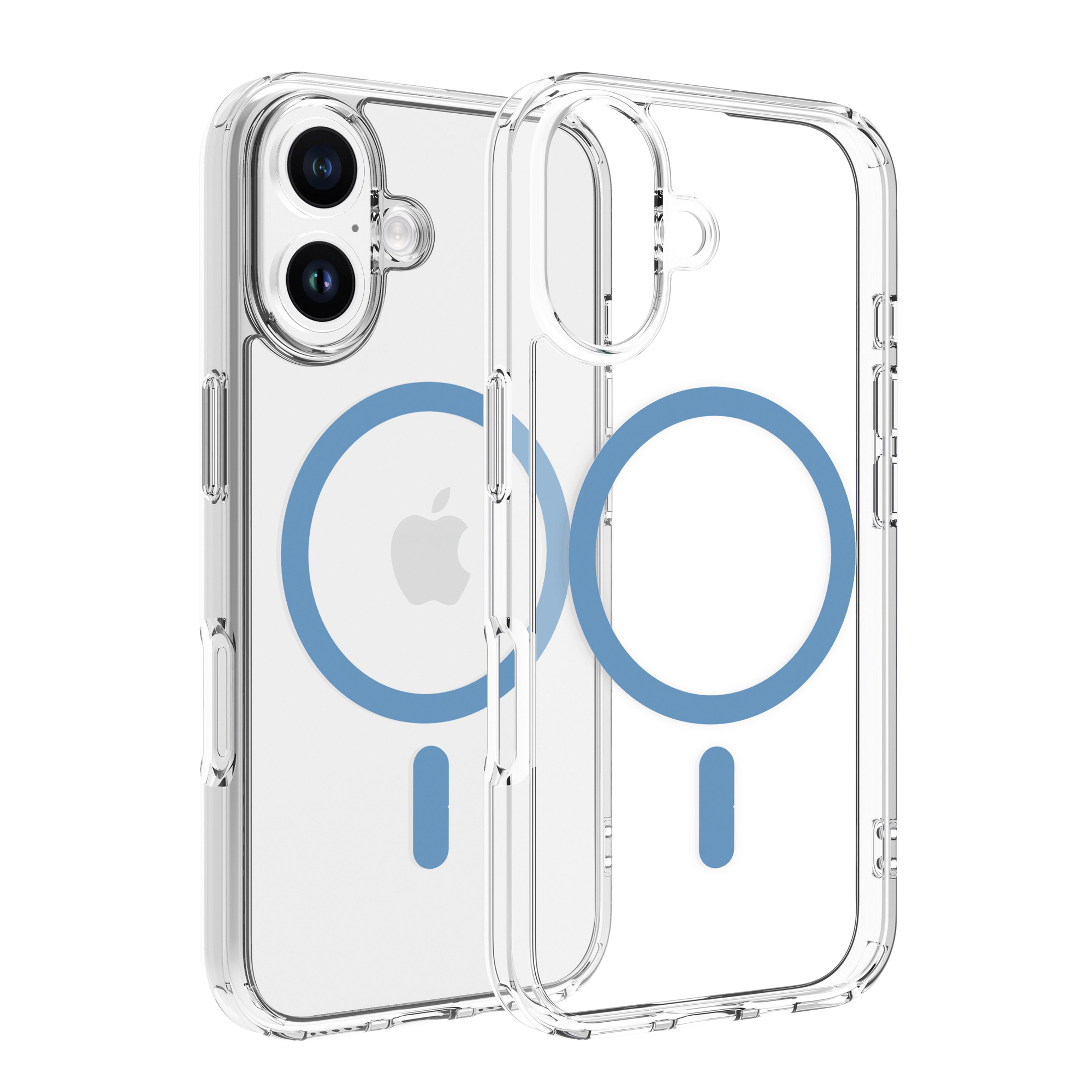 Carcasă Clear Dviced MagSafe pentru iPhone 16, Albastră