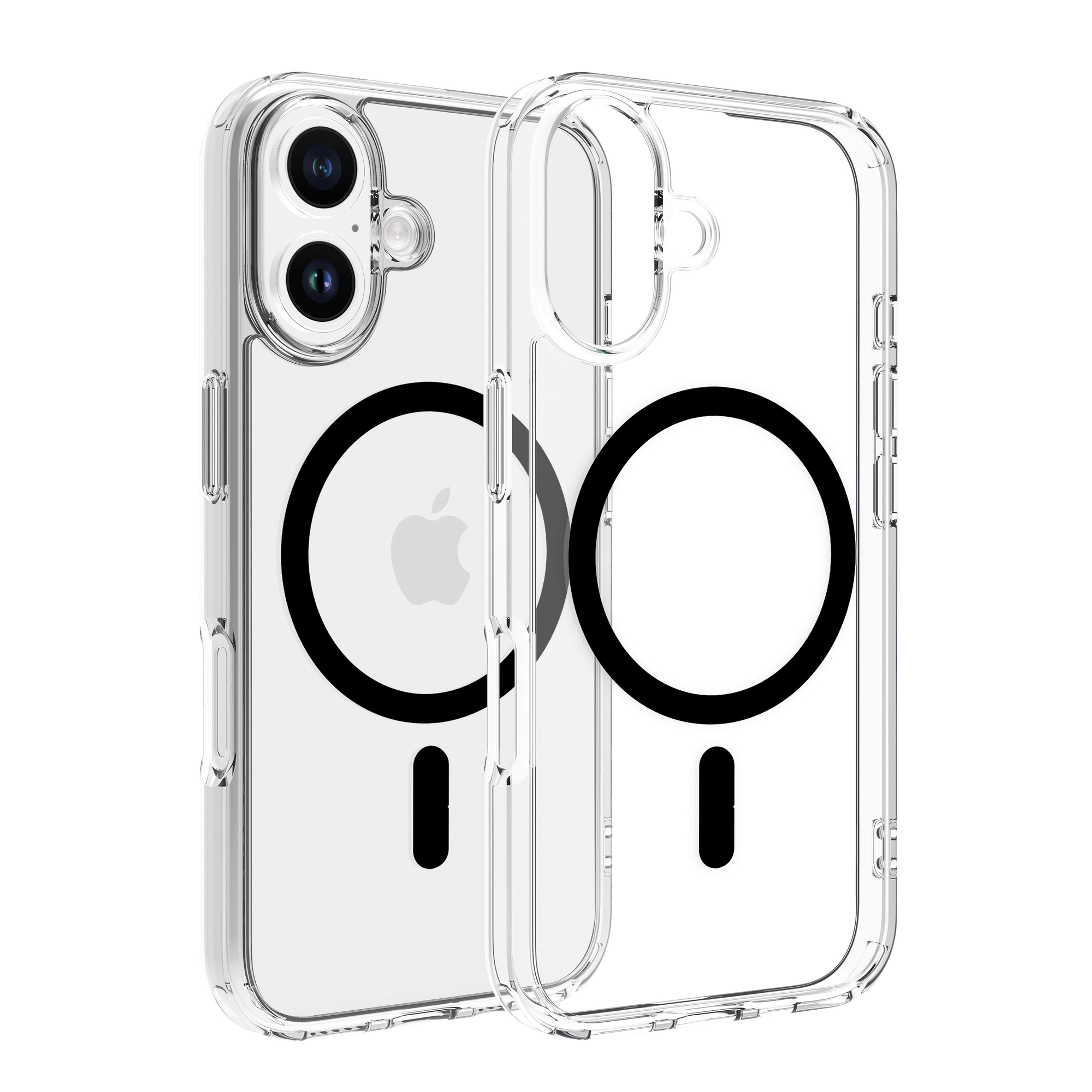 Carcasă transparentă Dviced MagSafe pentru iPhone 16, Neagră