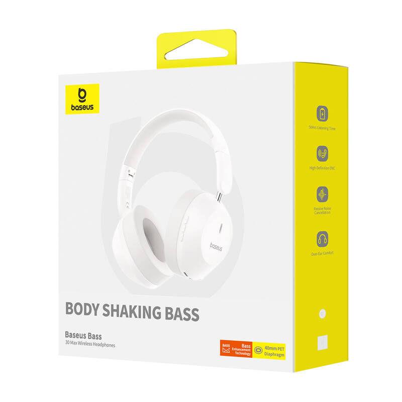 Indexkép: Căști fără fir Baseus Bass 30 Max (alb)