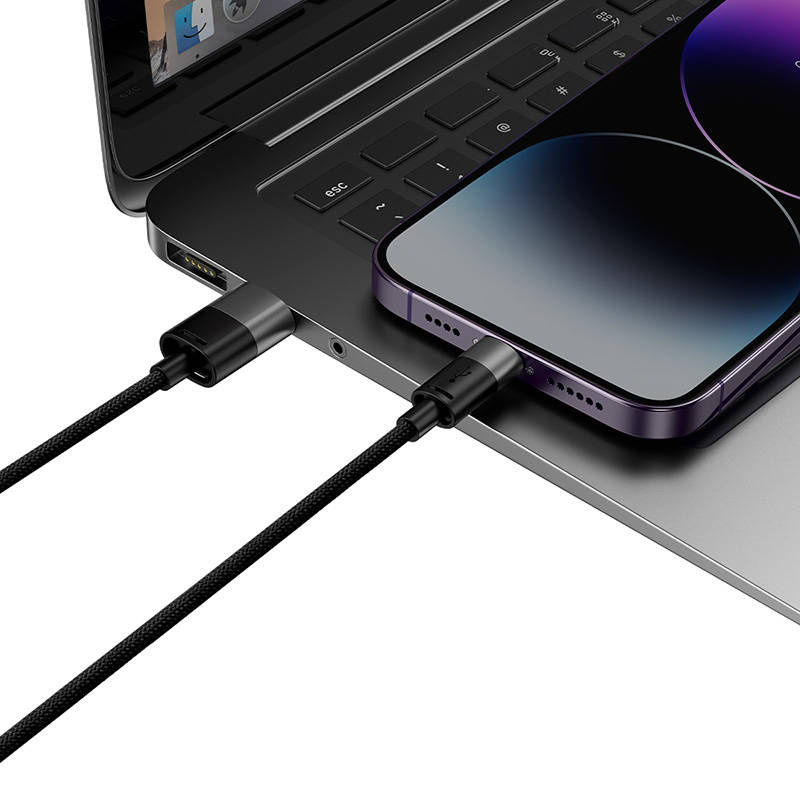 Indexkép: Cablu încărcare rapidă USB la M+L+C Baseus StarSpeed 3,5A 0,6 m (negru)