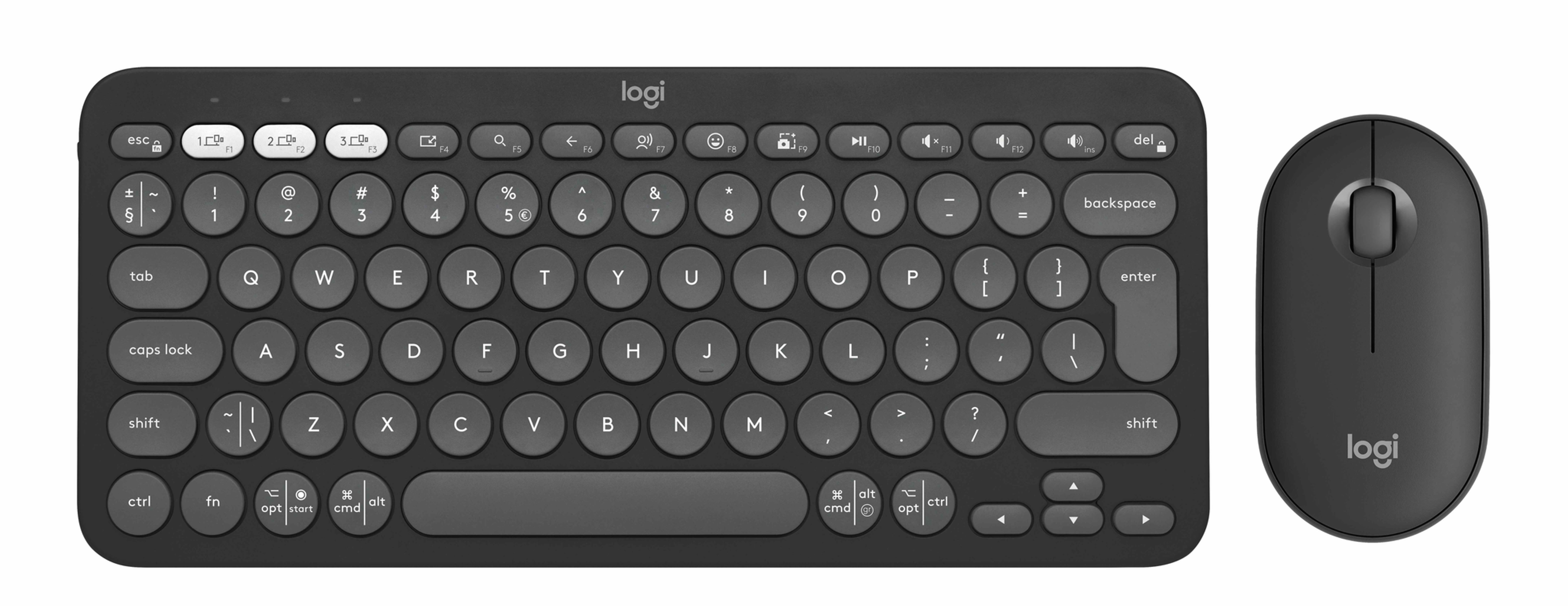 Tastatură și mouse Logitech Pebble 2 Combo pentru Mac - Graphite