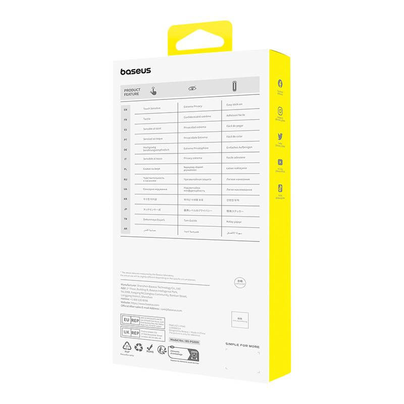 Miniatură: Folie Sticlă securizată Baseus Sapphire 0,3 mm pentru iPhone 15 Pro