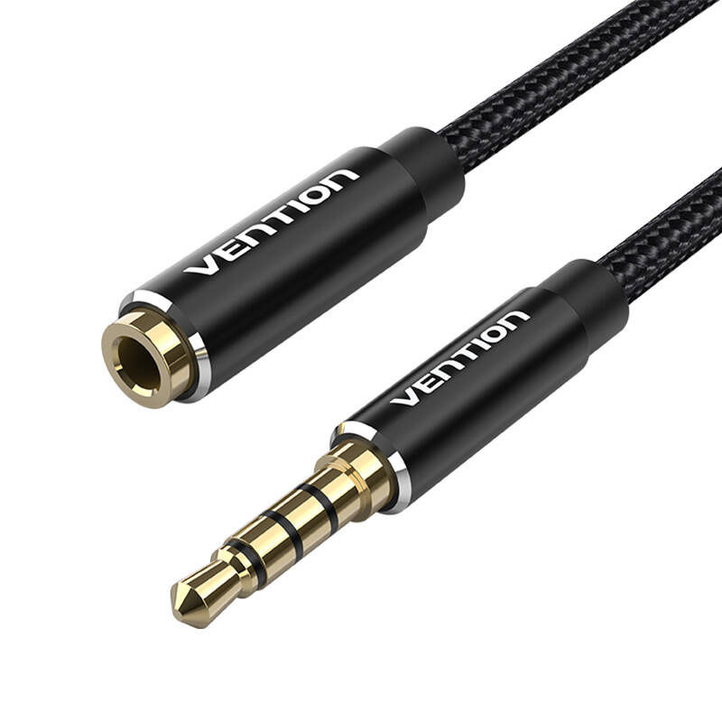 Indexkép: Cablu audio TRRS de 3,5 mm mascul la 3,5 mm femelă Vention BHCBI 3m negru