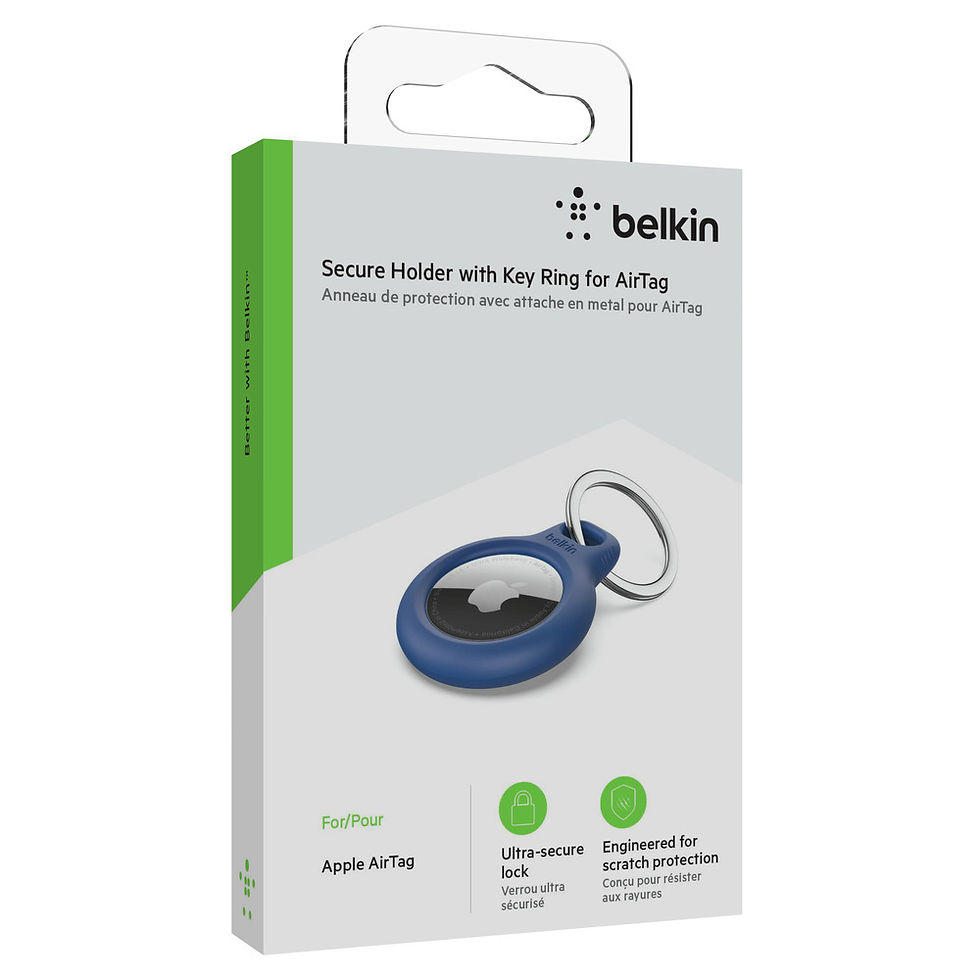 Miniatură: Suport securizat Belkin pentru AirTag cu brâu, Albastru