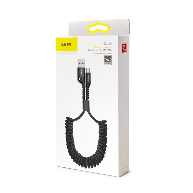 Indexkép: Cablu cu arc USB la USB-C Baseus Spring 1m 2A (negru)