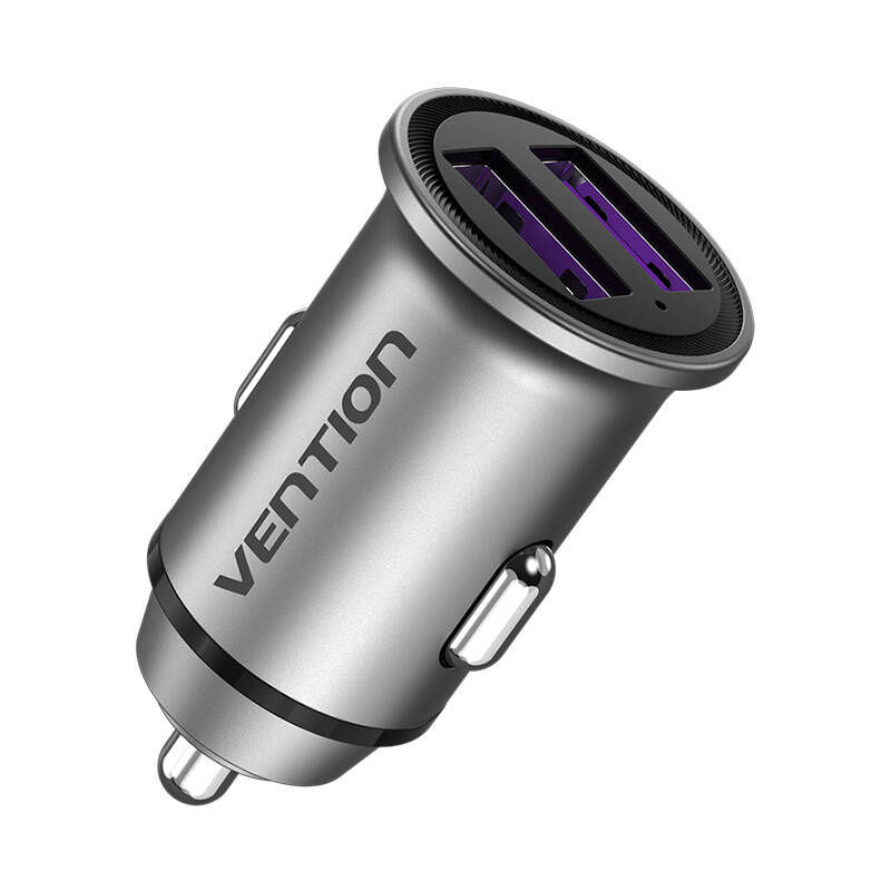 Încărcător de mașină 2x USB Vention FFEH0 30W gri