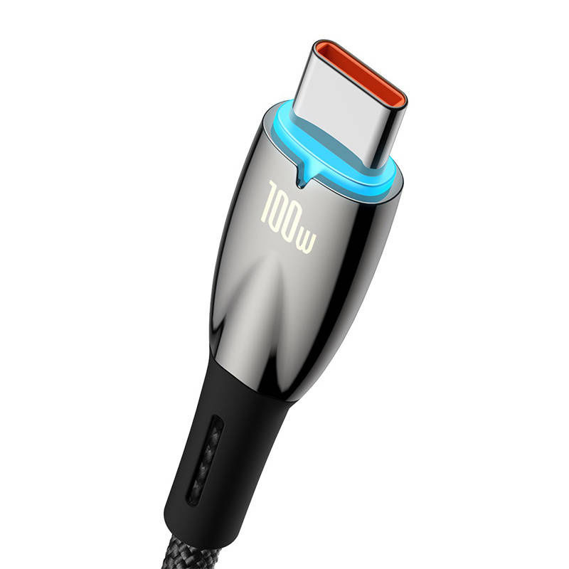 Indexkép: Cablu de date USB pentru USB-C Baseus Glimmer Series, 100W, 2m (negru)
