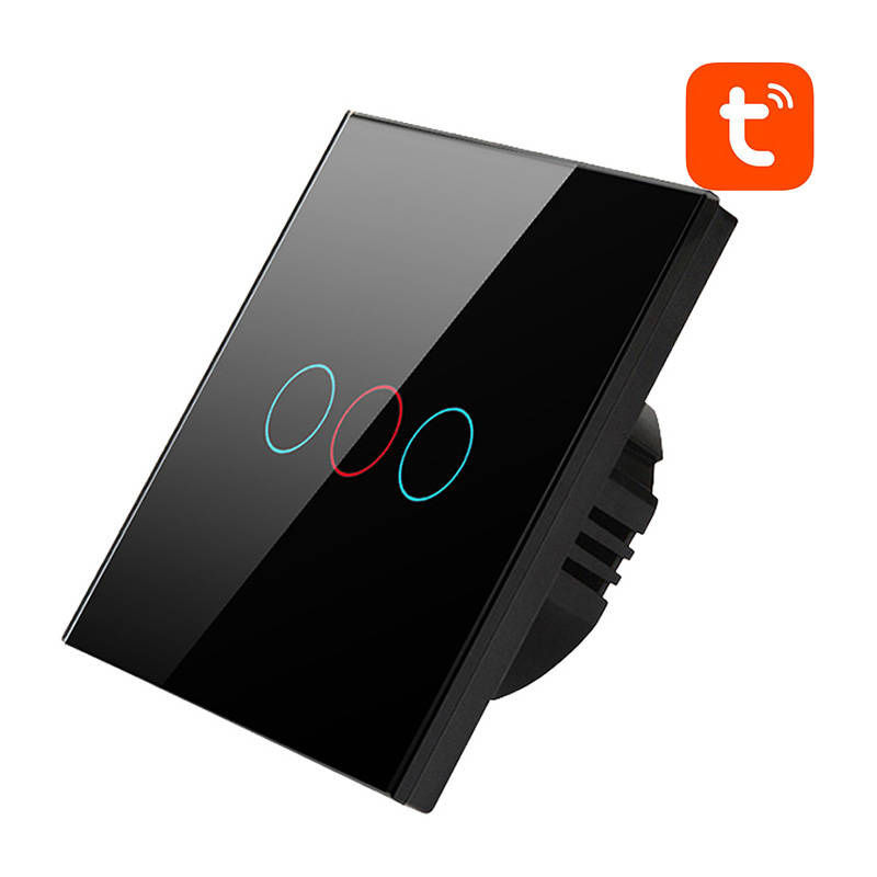 Indexkép: Comutator tactil WiFi Avatto TS02-EU-B3 Triple TUYA (negru)