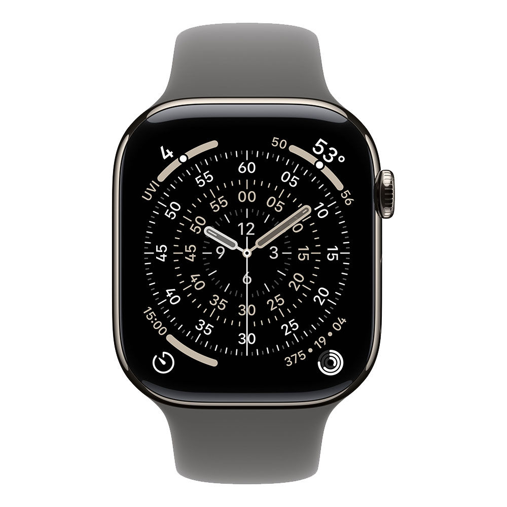 Apple Watch Series 11 Cellular 46mm titan Natural, Sport Band Stone Grey M/L