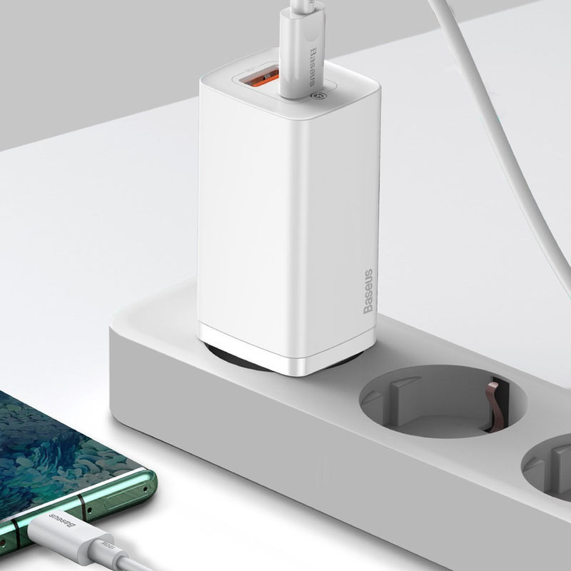Miniatură: Încărcător rapid de călătorie Baseus GaN2 Lite USB+C 65W EU (alb)