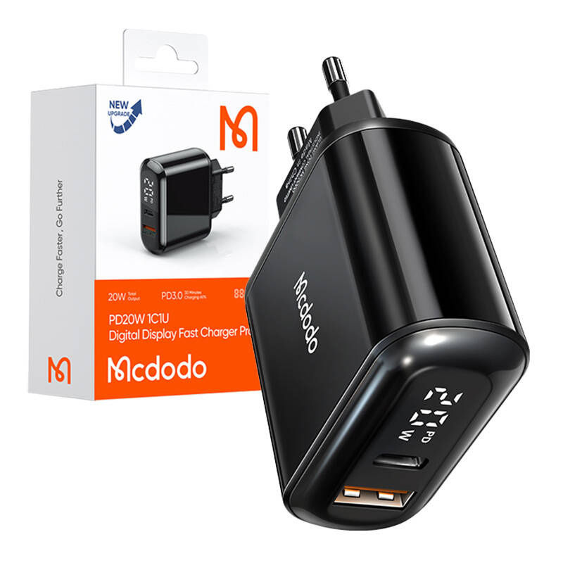 Indexkép: Mcdodo CH-7170 PD 20W 2xUSB + USB-C încărcător de putere (negru)