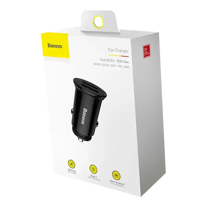 Indexkép: Baseus Circular 2xUSB QC3.0 5A 30W încărcător auto (negru)