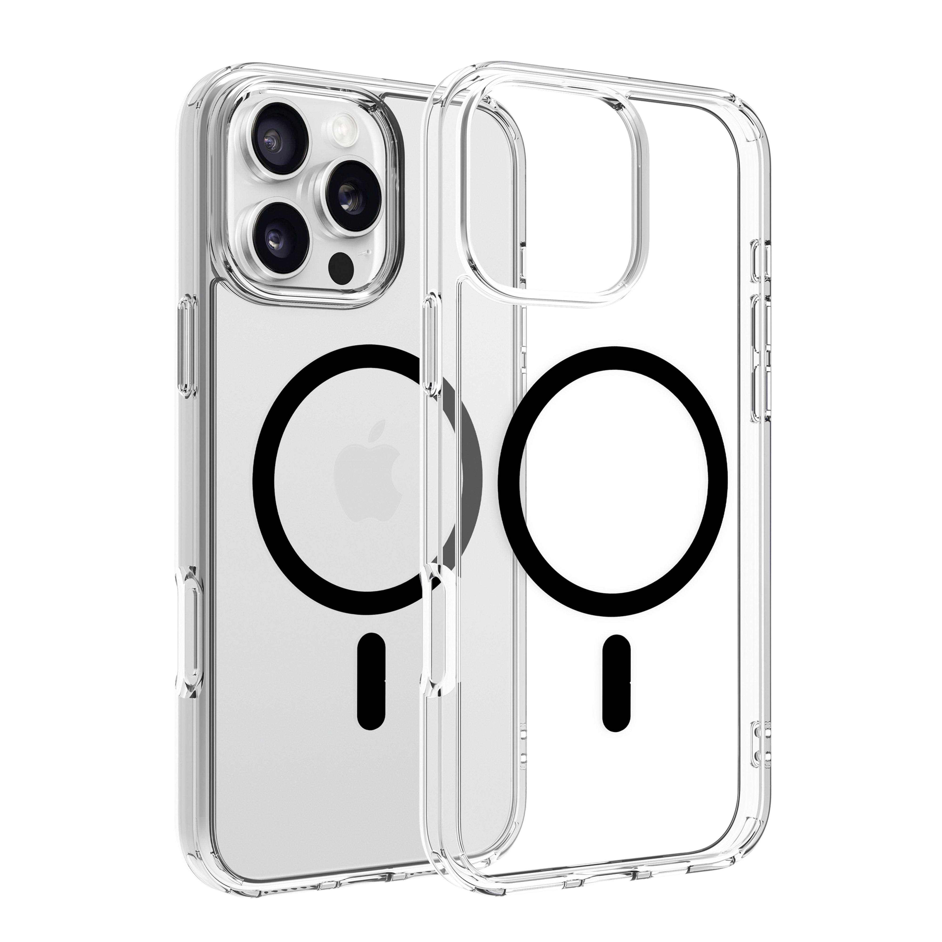 Husa Dviced MagSafe iPhone 16 Pro Max, Transparentă, Neagră