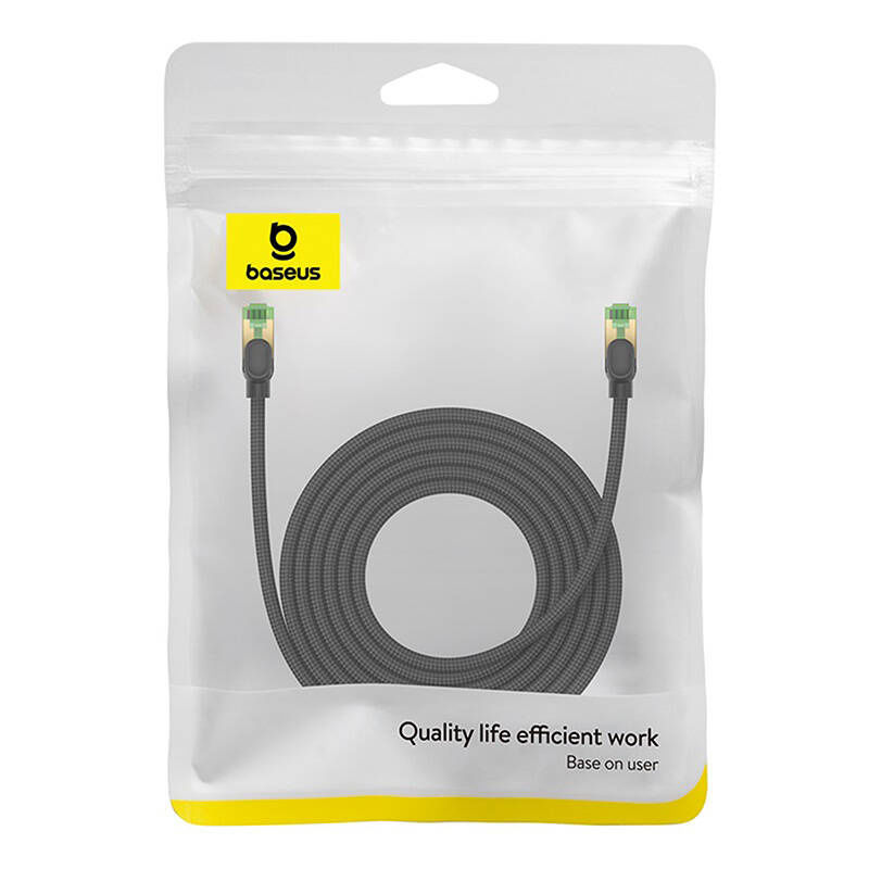 Indexkép: Cablu de rețea împletit cat.8 Baseus Ethernet RJ45, 40Gbps, 5 m (negru)