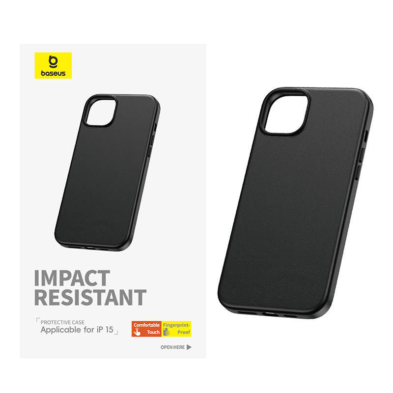 Indexkép: Carcasă de telefon pentru iPhone 15 Baseus Fauxther Series (negru)