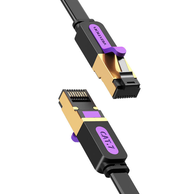 Indexkép: Cablu de rețea plat UTP CAT7 Vention ICABG RJ45 Ethernet 10Gbps 1,5 m negru