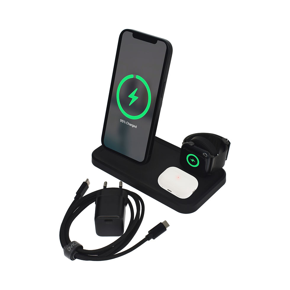 Miniatură: Stand Încărcător Magnetic 3-in-1 pentru Smartphone, Ceas și Căști