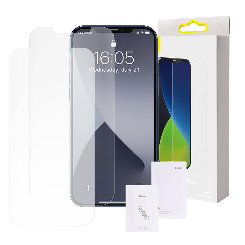 Miniatură: Folie Sticlă securizată 0,3 mm Baseus pentru iPhone 12/12 Pro - 2020 (2buc)
