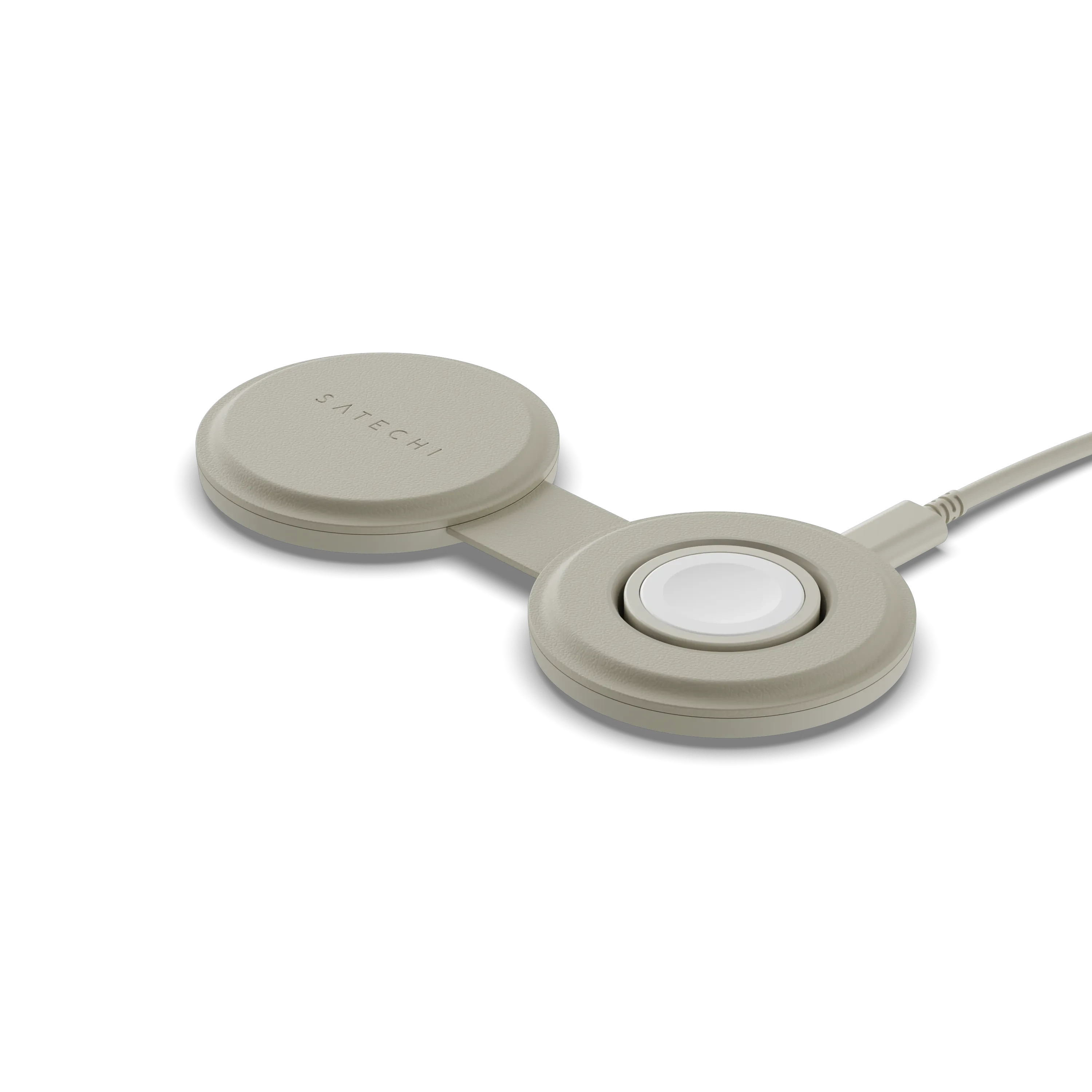 Încărcător Wireless 2-in-1 Satechi OntheGo, Sand