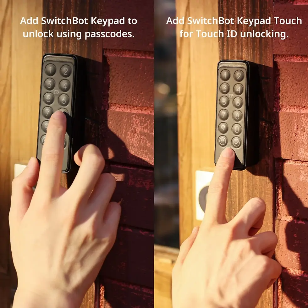 Miniatură: Pachet încuietoare smart SwitchBot Lock Black și Keypad amprentă + Hub 2 Matter