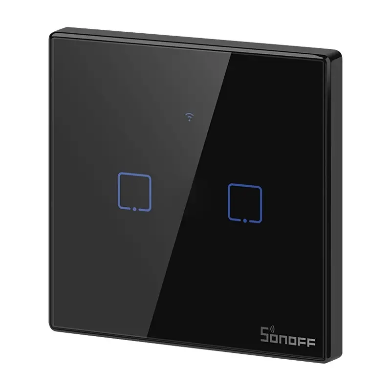 Miniatură: Comutator de lumină tactil WiFi + RF 433 Sonoff T3 EU TX (2 canale)