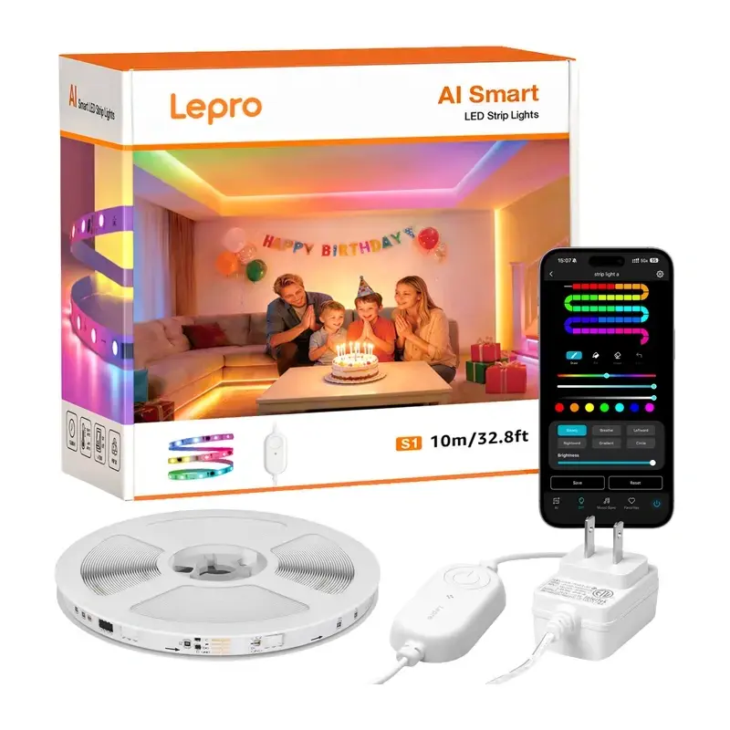 Miniatură: Bandă LED RGBIC Lepro S1, 10 m, Wi-Fi + Bluetooth